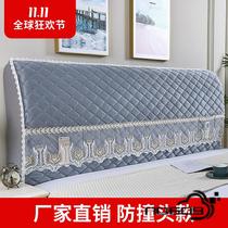 Bedside cover 2020 new multi-functional gold velvet cover high-end atmosphere thickened removable and washable wooden bed dust cover