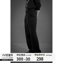 VAPOURBLUE black broadlegged western clothing pants male and female summer high waist display slim loose straight cylinder covety casual pants