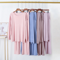 Summer collar autumn clothes modal moon clothes set postpartum large size loose home clothing breast feeding suit