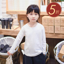 Girls long-sleeved T-shirt pottery garment autumn round neck wool solid color stitching knitted slim base shirt five-color selection