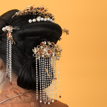 Jis Xiaozhu Red Lotus Retro Hair Headwear Original Ancient Wind Hair Pressure Hanfu Tassel