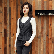 Gaofan 2021 new down vest womens liner horse clip short thin Korean version of the vest warm winter