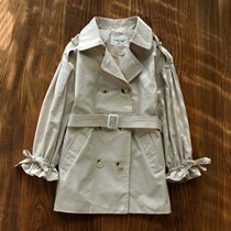 Girls windcoat jacket mesh red spring clothing Long-style foreign air childrens spring and autumn blouses female Grand Scouts 2022 new childrens clothes