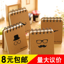 Mr Beard coil notebook portable notepad notebook Creative small book gift wholesale Korean stationery