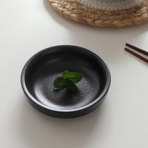 Japanese minimalist ceramic seasoning dish household Matt Black dipped vinegar saucer Pickles saucer Pickles seasoned saucer