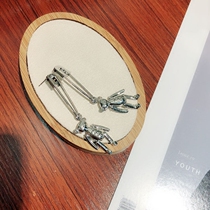 Ma Si Chun same 925 silver needle earrings limbs activity bear pin earrings European and American long earrings