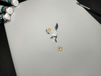  Jewelry design Hand-painted gem Practice card Maison ZHANG Zhang Xianjing Crane Practice card