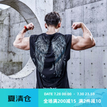 GYMDOG tide brand wings reflective printing sleeveless T-shirt mens summer fitness training waistcoat sports vest clothes