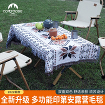 Kuang Road Outdoor Camping Picnic Mat Indian Blankets Spring Tours Wild Cooking Portable Lawn Mat National Wind Picnic Cloth