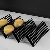  Modern minimalist model room Light luxury geometric metal fruit plate Fruit basin soft decoration Sales office decoration tray