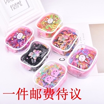 Korean version of the bag packaging disposable rubber band color childrens leather band strong pull continuous black hair ring head rope