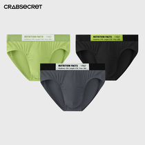 3 pieces of crab secret mens triangle underwear middle waist sexy modal breathable mens shorts youth tide