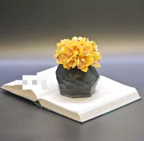 Yellow Cymbidium simulation floral frosted flower device Nordic model house sales office coffee table bedside table decoration flower ornaments