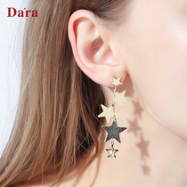 925 silver pin earrings 2021 New Tide personality long temperament advanced earrings French Net red niche chic