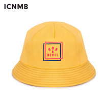 ICNMB small yellow hat female summer cute age-reducing Japanese flat-top visor basin hat Big head circumference tide brand fisherman hat