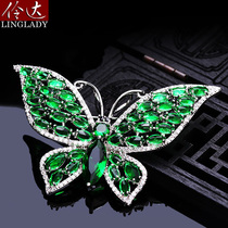 Brooch brooch female European and American atmosphere micro inlay pin butterfly shawl button suit coat coat collar pin