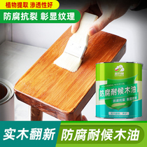 Anti-corrosion wood oil Outdoor varnish Transparent color waterproof wood wax oil Solid wood sun-resistant wood paint Weather-resistant Tung oil wood paint