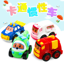 Q version large cartoon inertial police car ambulance fire truck Helicopter city rescue team set cute baby