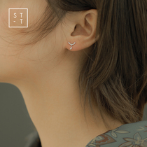 Mrs. t Shen S925 sterling silver cute simple smile five-pointed star earrings female mini versatile student earrings