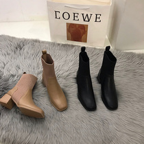 ins tide net red high heel thin Martin boots women shoes 2020 new autumn winter fashion plus suede elastic short boots