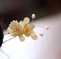 Hairpin Everyday Little U Shaped Hairpins Dotted Yellow Shells Flowers Pearls Head Accessories Hair Accessories Fairy Temperament Classical Hairpins