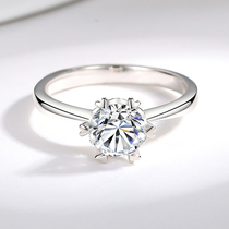 D Color Mosanstone Classic Six Paws Diamond Ring Pure Silver Minimalist Snow Flower Ring Couple Wedding to Withdrawal Girlfriend
