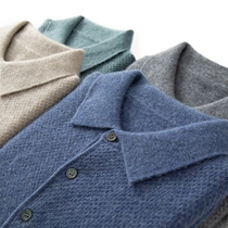 Mountain Cashmere Sweatshirt Male Autumn Winter Polo Collar Knit Bottom Sheep Sweater Shirts Casual Big Code Loose Lining Sweater