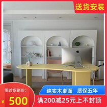 Nordic Light Extravagant Solid Wood Desktop Computer Desk Subminima Modern Bedroom Writing Desk Profiled Desk Simple Desk