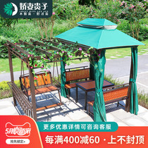 Grape Rack Outdoor Patio outdoor patio Embalming Wood Pavilions Aluminum Alloy floor Climbing Outdoor Yard by a cool shed Leisure pavilion