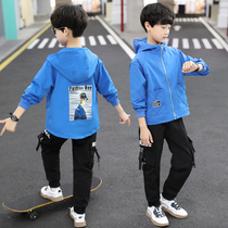 Childrens clothing boys autumn suit 2020 new middle and Big Boy spring and autumn two sets of childrens sports tide clothes