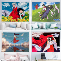 Background cloth hanging cloth Japanese Hayao Miyazaki anime Inuyasha room dormitory bedroom live decoration tapestry wall cloth