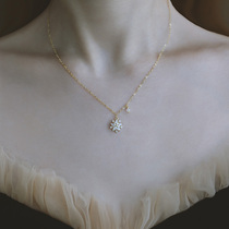 Silver Moto Home Original Snowflake Necklace Woman Lock Bone Chain Light Extravagant design sensation 925 pure silver plated 14K gold neck chain