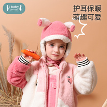 i-baby grain velvet Lei Feng hat baby go out at home dual-use real wool grain velvet hat and earmuffs