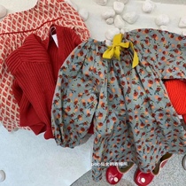 Spring 2021 childrens clothing girls with skirts dress short skirt polo dots flowers Korean ins style paip