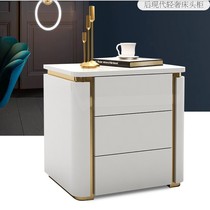 Fuzhi light luxury Hong Kong-style bedroom bedside table Locker Bedside cabinet Post-modern piano paint three drawer bedside table