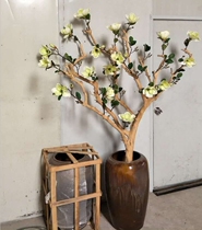Simulation magnolia tree landing yellow white magnolia Simulation magnolia tree wedding model room landing floral art