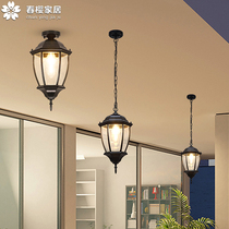 Courtyard Lamp Outdoor Waterproof Home Veranda Garden Large Doorway Balcony Cool Pavilion Gallery Kiosk Modern American Chandelia