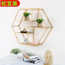 Creative simple Nordic decoration shelf Home soft decoration living room wall decoration wall-mounted wrought iron storage rack