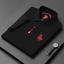 Mens Pure Cotton High-end T-Shirt Short Sleeve Summer New Business Casual Loose Middle-aged Collar Paolo Polo Jersey Man