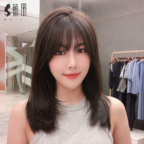 Wig Female long hair Female medium long hair Net red age reduction natural real hair Short hair styling clavicle hair full headgear