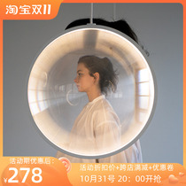 Nordic living room lamp modern minimalist art stairwell duplex floor convex mirror lamp bedroom creative magnifying mirror chandelier