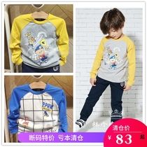Experience clearance clearance 21 Autumn section Paw small bear boy fit boy Collage Long Sleeve T-shirt PCLA93812S LA93812S