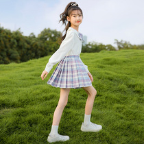 jk uniform skirt elementary school childrens genuine summer girls ik group dress with k-D-dink skirts childrens autumn winter gk suit