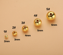 Small gold beads S925 silver gold-plated round beads scattered beads rose gold beads DIY bracelet jewelry accessories materials