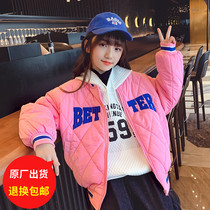 Girl Cotton Coat Jacket Autumn Winter Clothing 2022 New Yangqi CUHK Childrens thick padded jacket Girls winter trendy baseball clothes