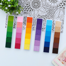 Cute 6 color long strip gradient ink pad stamp mate color strip seal mate 6 color