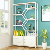 Creative wrought iron bookshelf floor-standing living room shelf modern storage cabinet multi-layer combination display stand