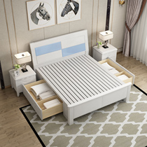 Solid wood bed Oak children 1 2m1 5 boys 1 35 girls single small Apartment 1 8 meters air pressure storage drawer