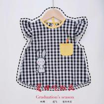 Baby blouse summer thin section girls cotton anti-dressing baby eating bib Waterproof rice pocket childrens apron