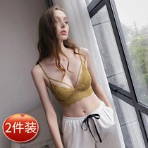 Hana HANA Ultra Slim Sexy Apostle Bra Hood V-type Transparent View Underwear Big Chest small without sponge thin